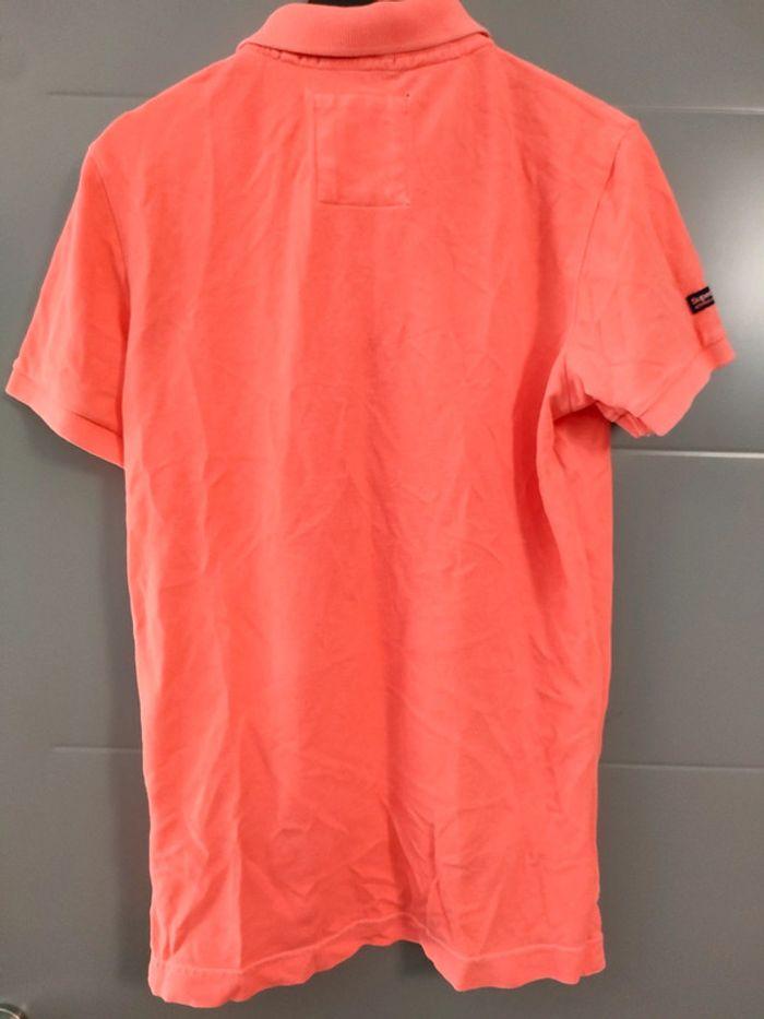 Polo Superdry corail style vintage destroyed taille L - photo numéro 2