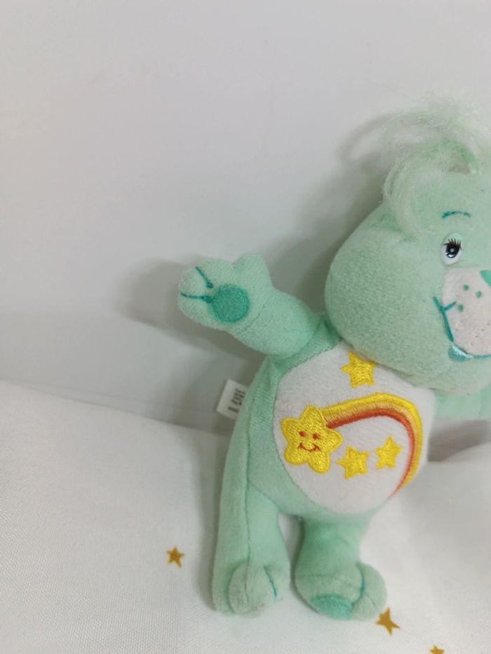 Small Care bears 2001 tcfc Bisounours mini petit peluche Teddy ours vert green rainbow étoile Stars - photo numéro 4