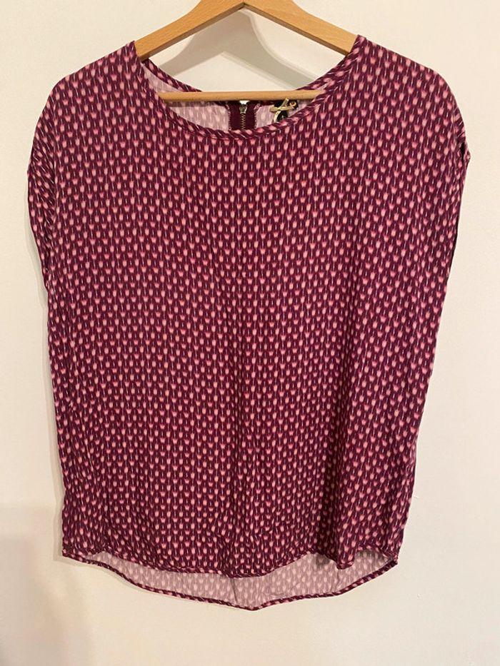 Blouse framboise à motifs - photo numéro 1