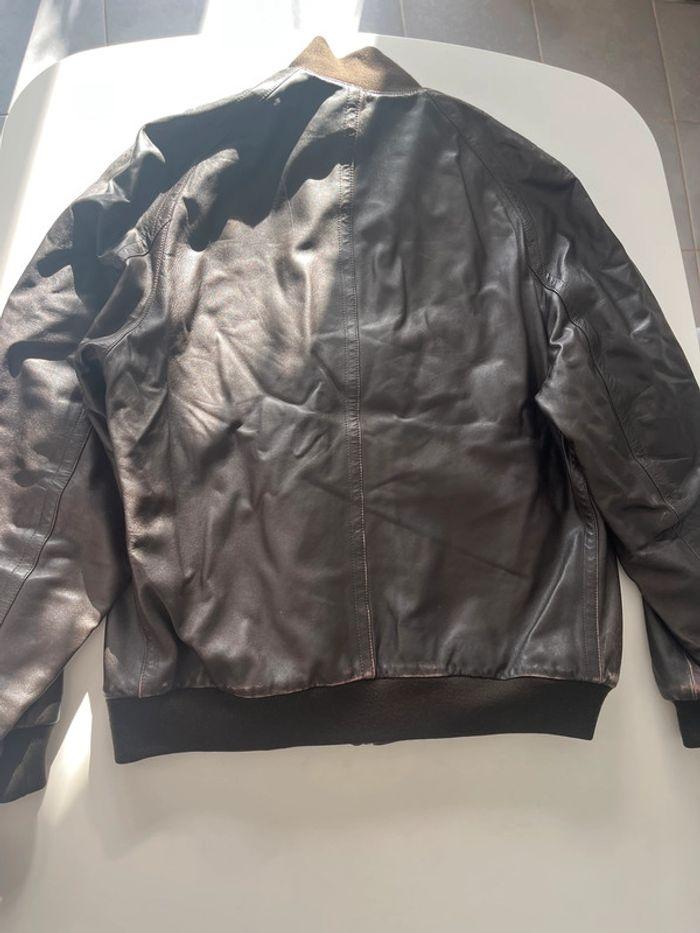 Blouson en cuir marron - photo numéro 2