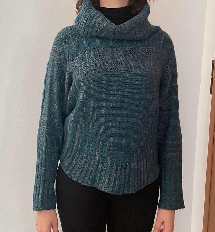 Maglione turchese e grigio donna - photo numéro 5