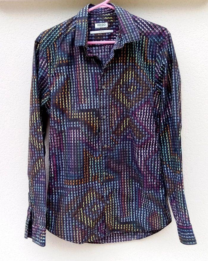 Chemise manches longues multicolore à motifs géométriques Kenzo Slim Fit taille 38 ou S - photo numéro 10