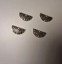 Lot de 4 breloques connecteurs demi cercles  or de 15x30 mm