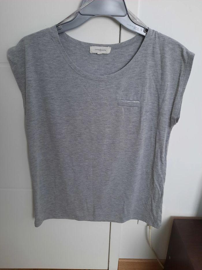 T shirt gris cache cache taille M - photo numéro 1