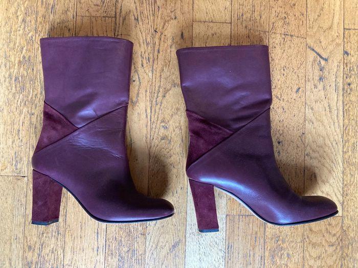 Bottines balzac cuir et daim - photo numéro 1