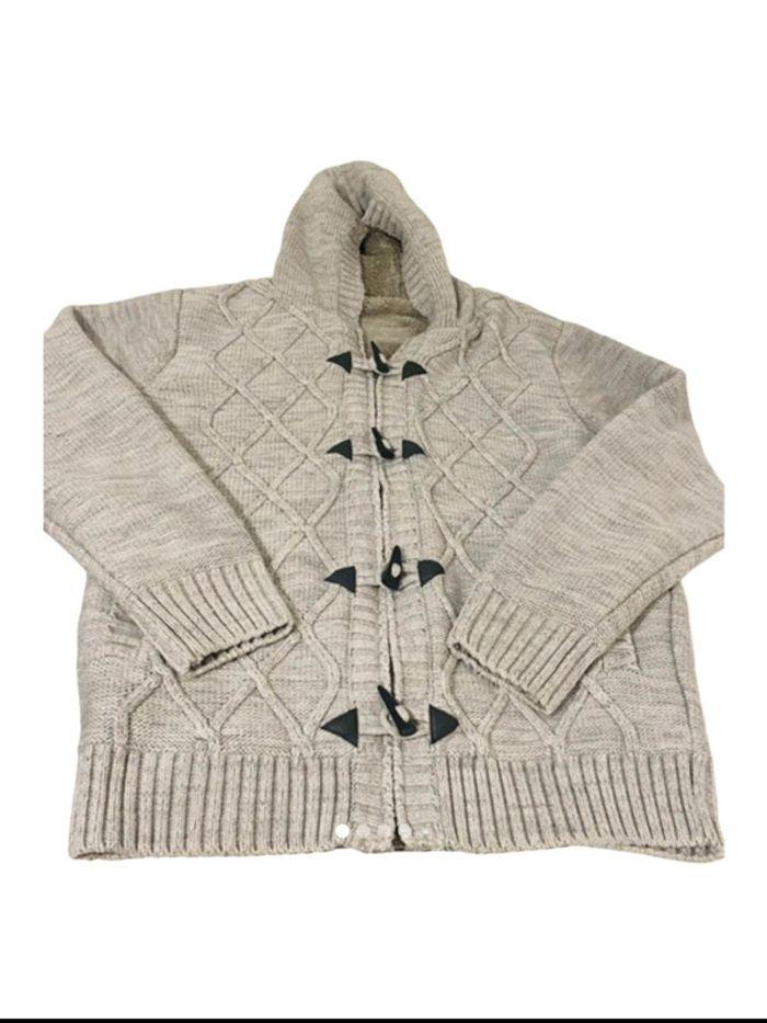 Gillet lã capuche zippé homme L|cardigan d'hiver capuche L|cardigan masculino inverno L - photo numéro 1