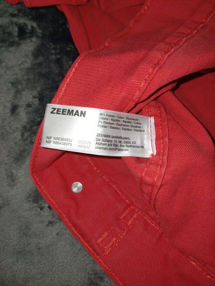 Veste en jeans rouge taille S - photo numéro 4