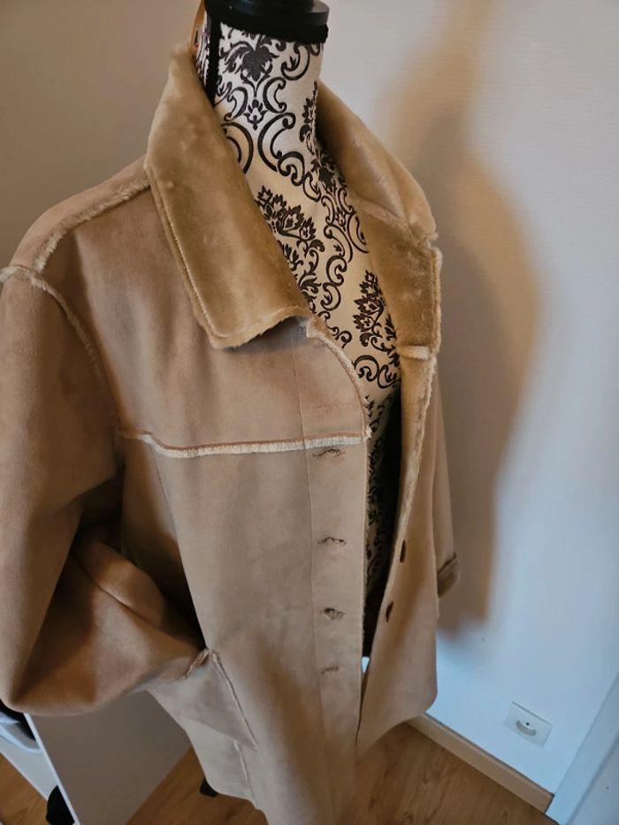 Manteau effet peau beige neuf - photo numéro 6