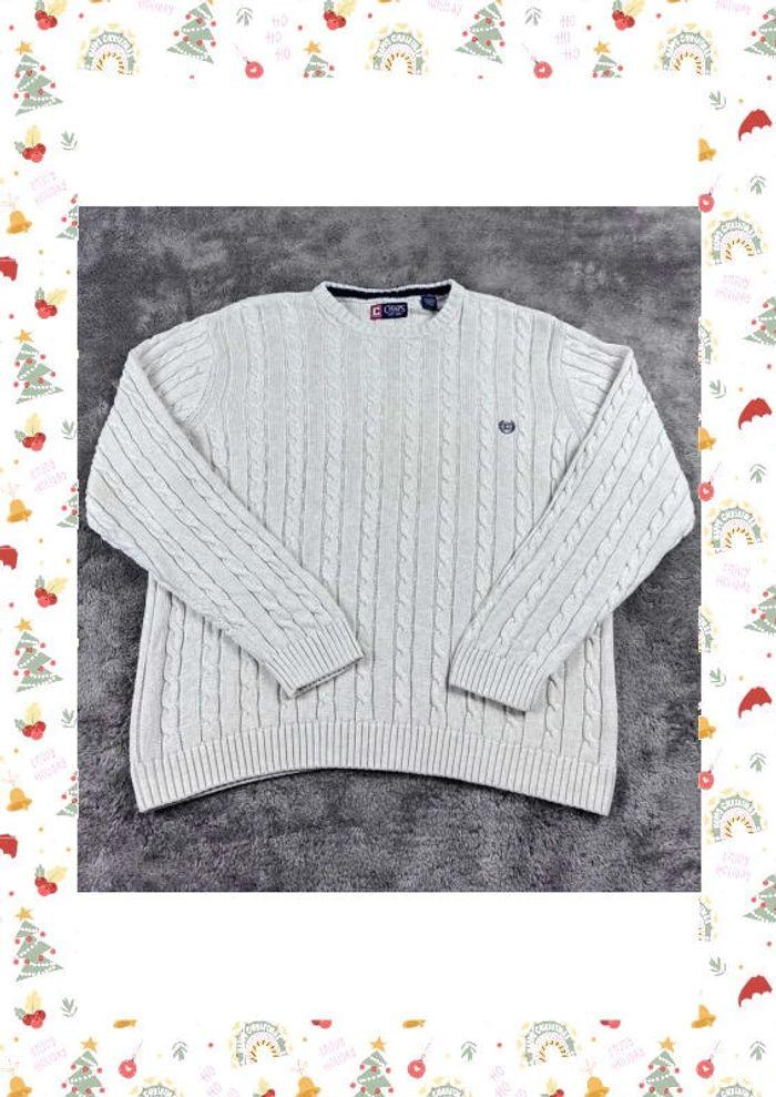 👕 Sweat Torsadé Chaps avec logo brodé Blanc Taille XXL 👕 - photo numéro 1