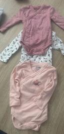 Lot de 3 Bodies manche longue bébé fille