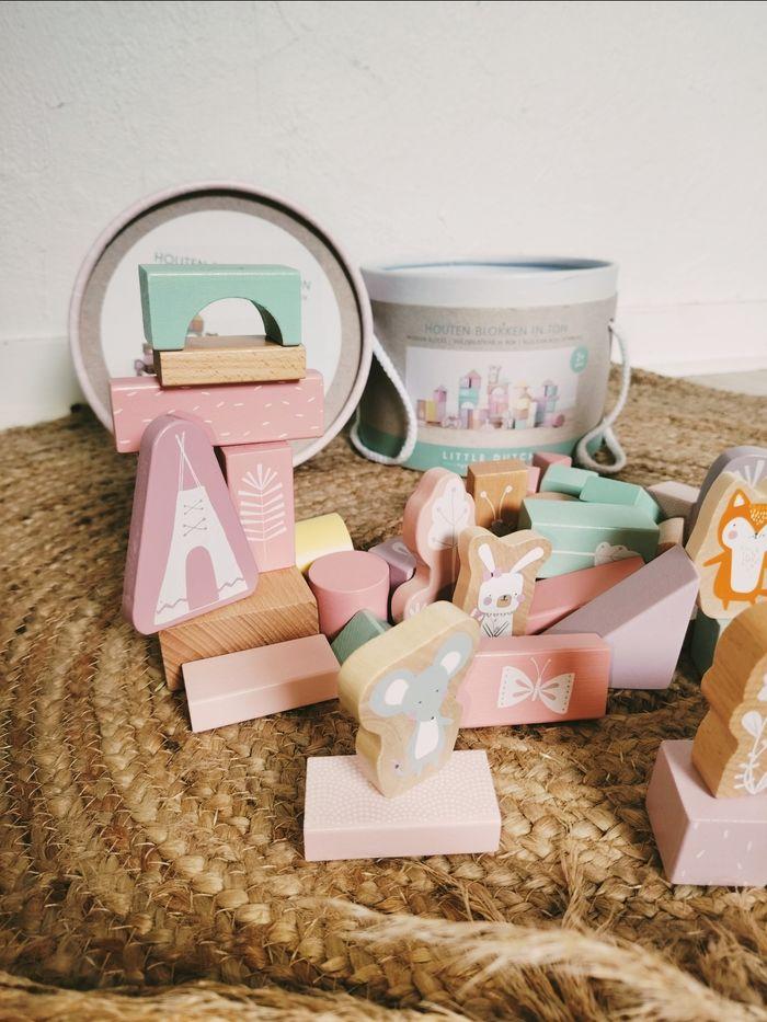 👶Lot formes de construction rose pastel en bois marque Little dutch - photo numéro 3