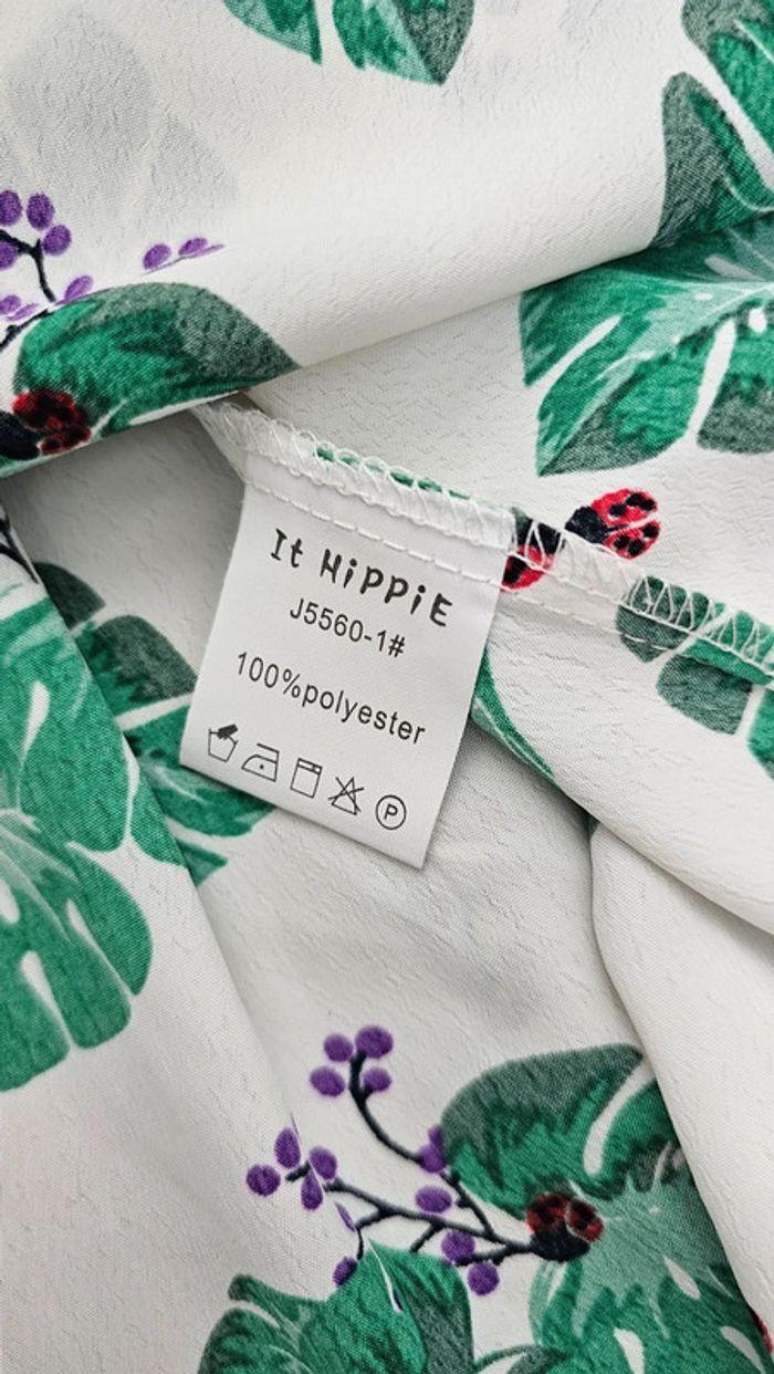 Robe chemise plissée blanche feuilles coccinelles It Hippie - photo numéro 9