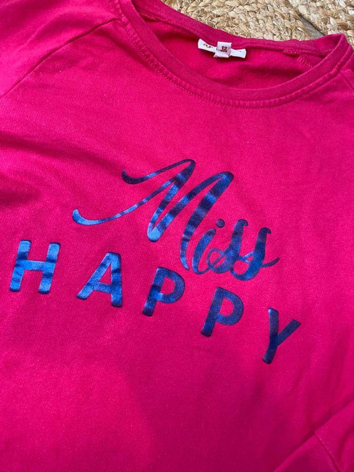 Sweat fin rose rose fuchsia « Miss Happy » U essentiel 12 ans / 152 cm - photo numéro 2