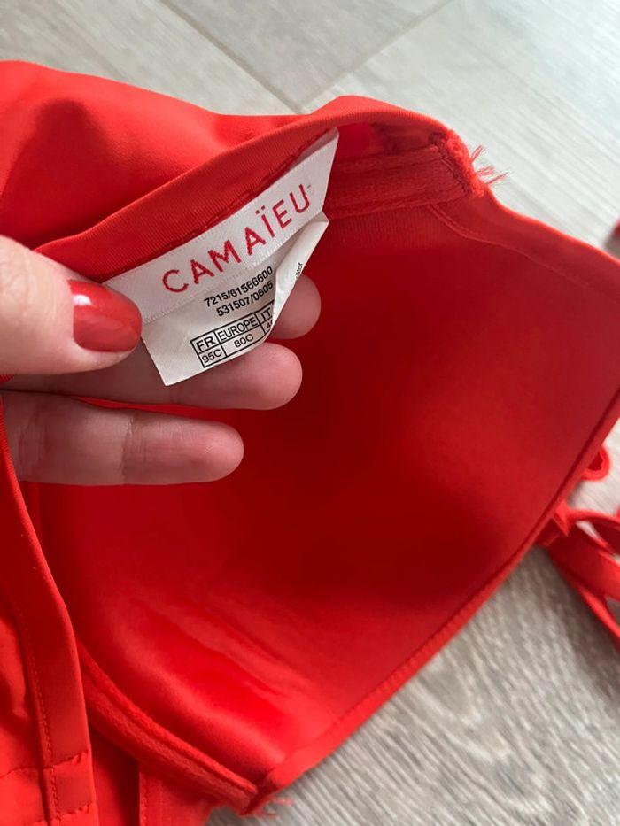 Haut de maillot de bain rouge camaïeu - photo numéro 2