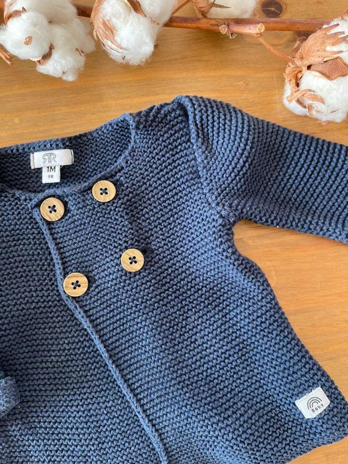 Gilet bébé 1 mois bleu nuit La Redoute - photo numéro 4