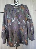 Pull taupe fleurs 8 ans h&m