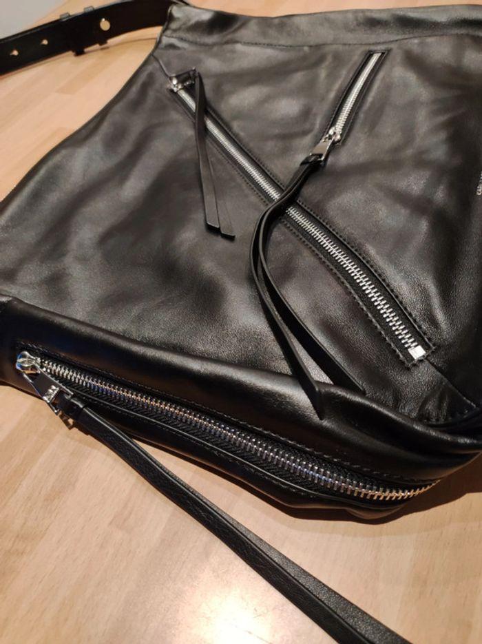 Sac à main Karl Lagerfeld Hobo K/Odina, en 100% cuir d'agneau noir, neuf - photo numéro 10