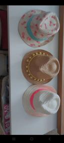 Lot de 3 chapeaux de paille