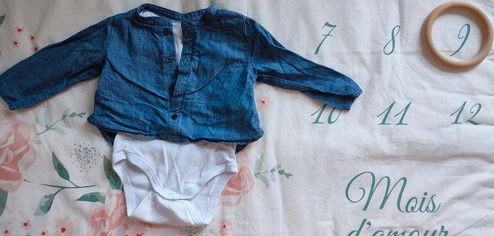 Ensemble bodie + chemise en jeans - photo numéro 2