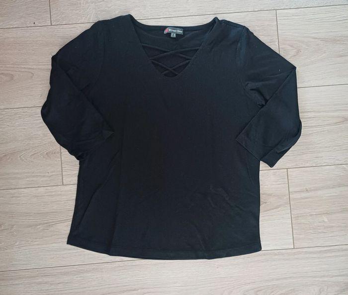 T-shirt noir manches 3/4 femme taille 36 Street One