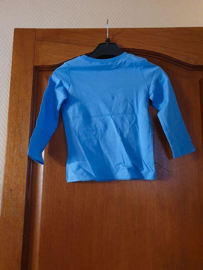 Tee shirt longue manche  bleu taille 3 ans - photo numéro 2