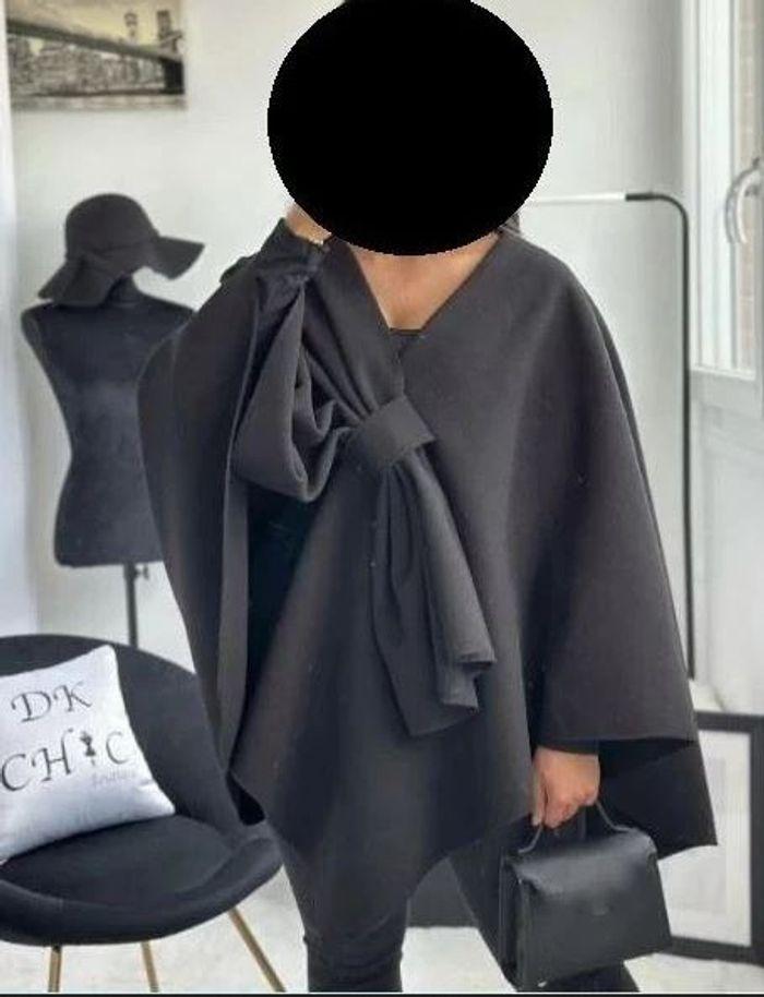 Poncho chaud ultra doux noir 🌹 - photo numéro 6