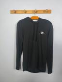 Sweat à Capuche Léger Nike Noir Logo Brodé Blanc Taille S Homme