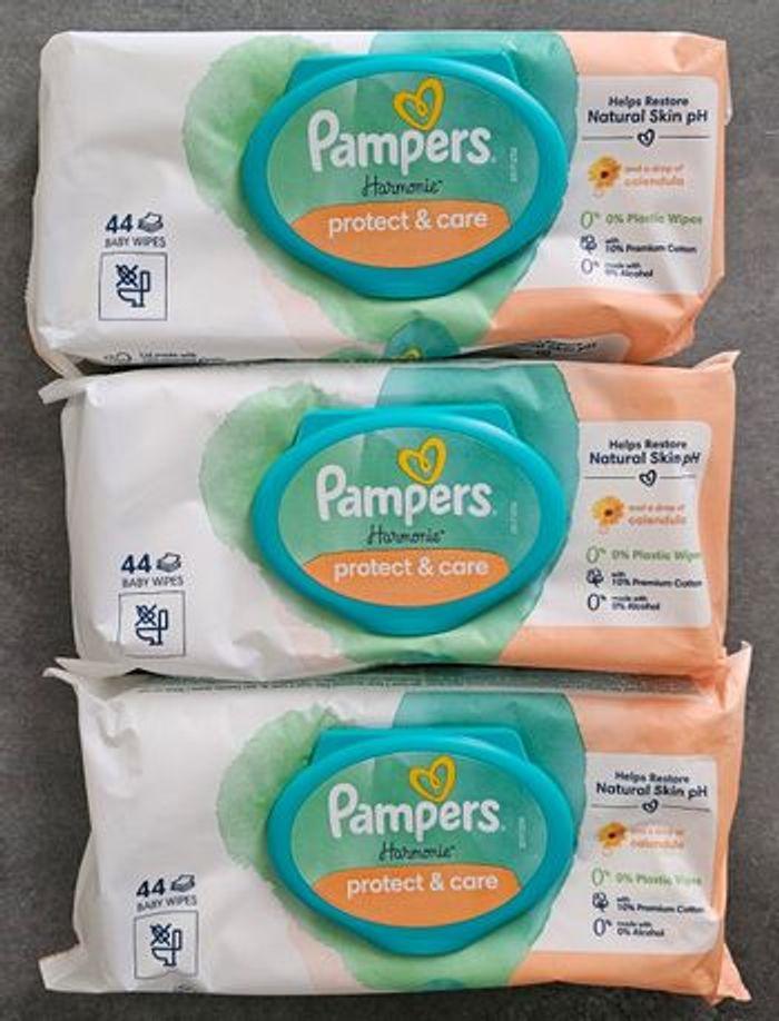 Lingettes Pampers Harmonie Protect & Care, Aqua, Coco, New baby & Sensitive  - 10 paquets - photo numéro 3