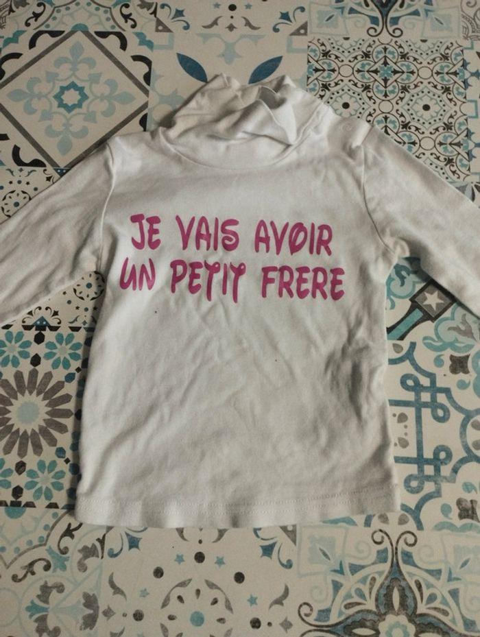 T-shirt annonce grossesse je vais avoir un petit frère 2ans Domyos tbe - photo numéro 1