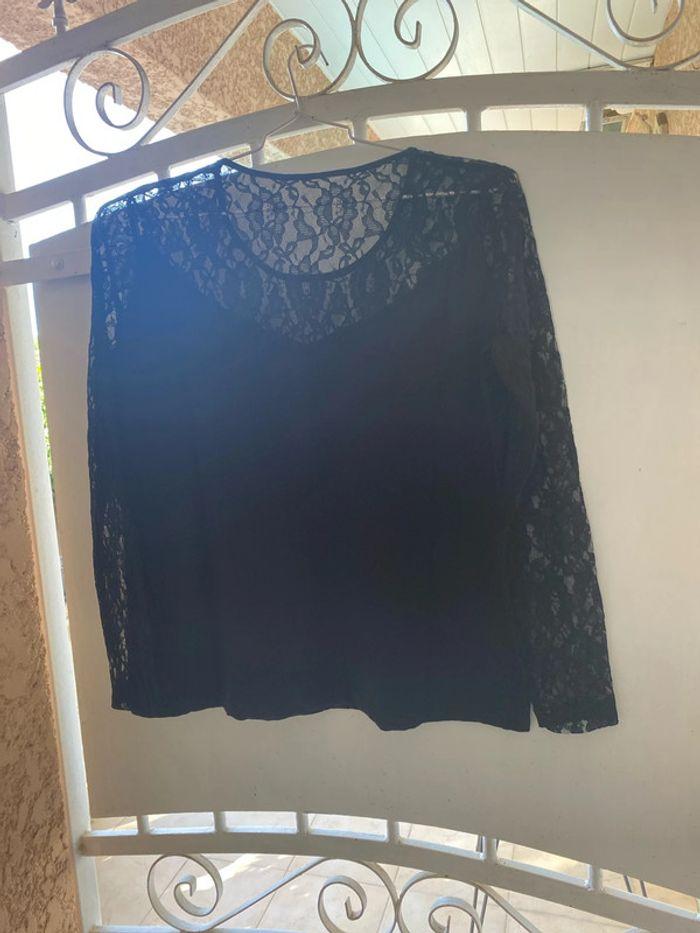 🖤 Superbe haut noir femme manches dentelle taille 40/42 - photo numéro 7