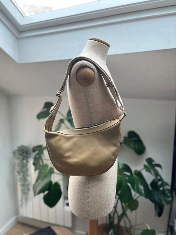 Sac épaule Gucci authentique en vrai cuir hobo beige marron - photo numéro 1