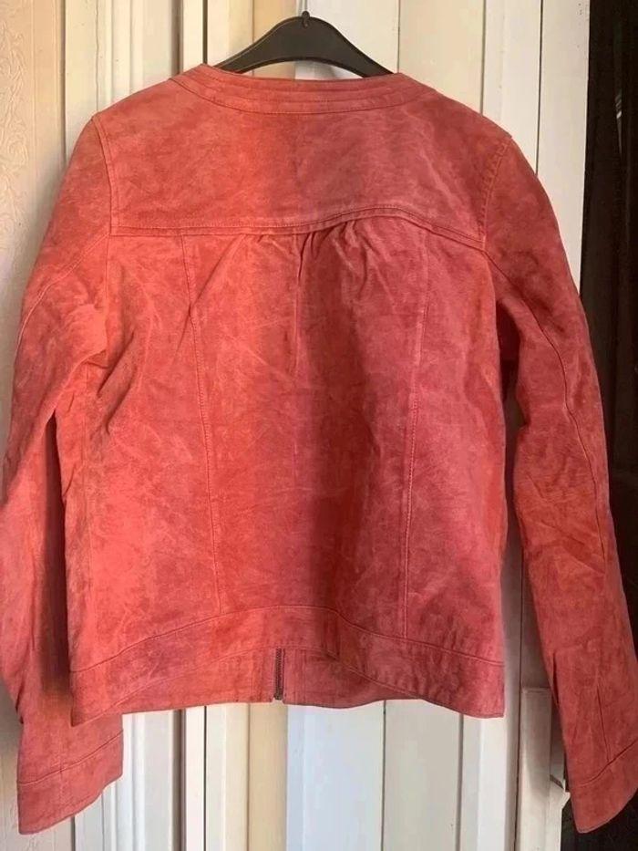 Blouson croute de porc rouge taille L - photo numéro 3