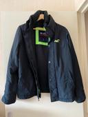 Manteau hollister noir et vert fluo