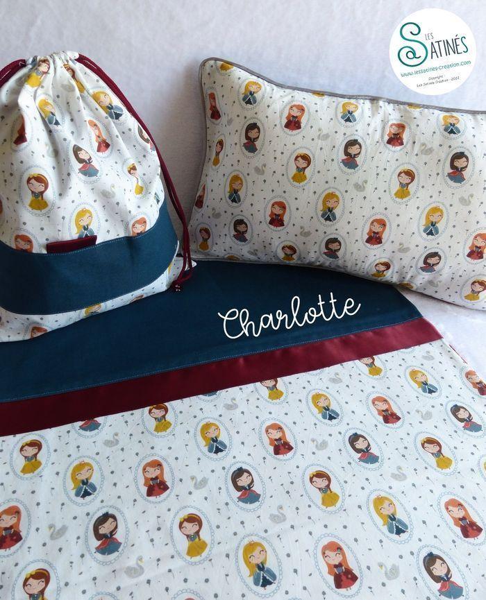 Kit de sieste Princesse - rentrée école maternelle - personnalisable - photo numéro 1