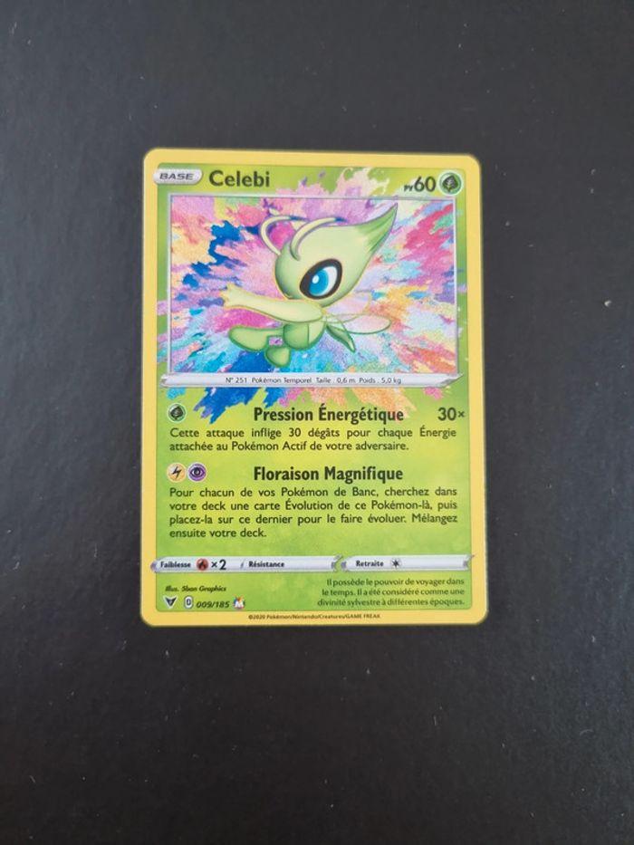 Carte Pokémon Celebi 009/185 Amazing Rare EB04 Voltage Eclatant FR - photo numéro 2