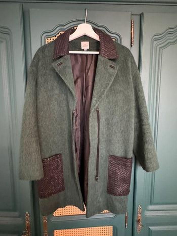 Manteau duveteux vert Kookaï 40 - photo numéro 2