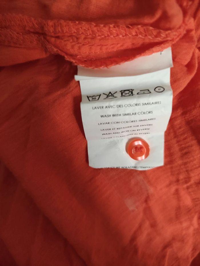 Chemise orange promod Taille 40 imprimé broderies - photo numéro 7