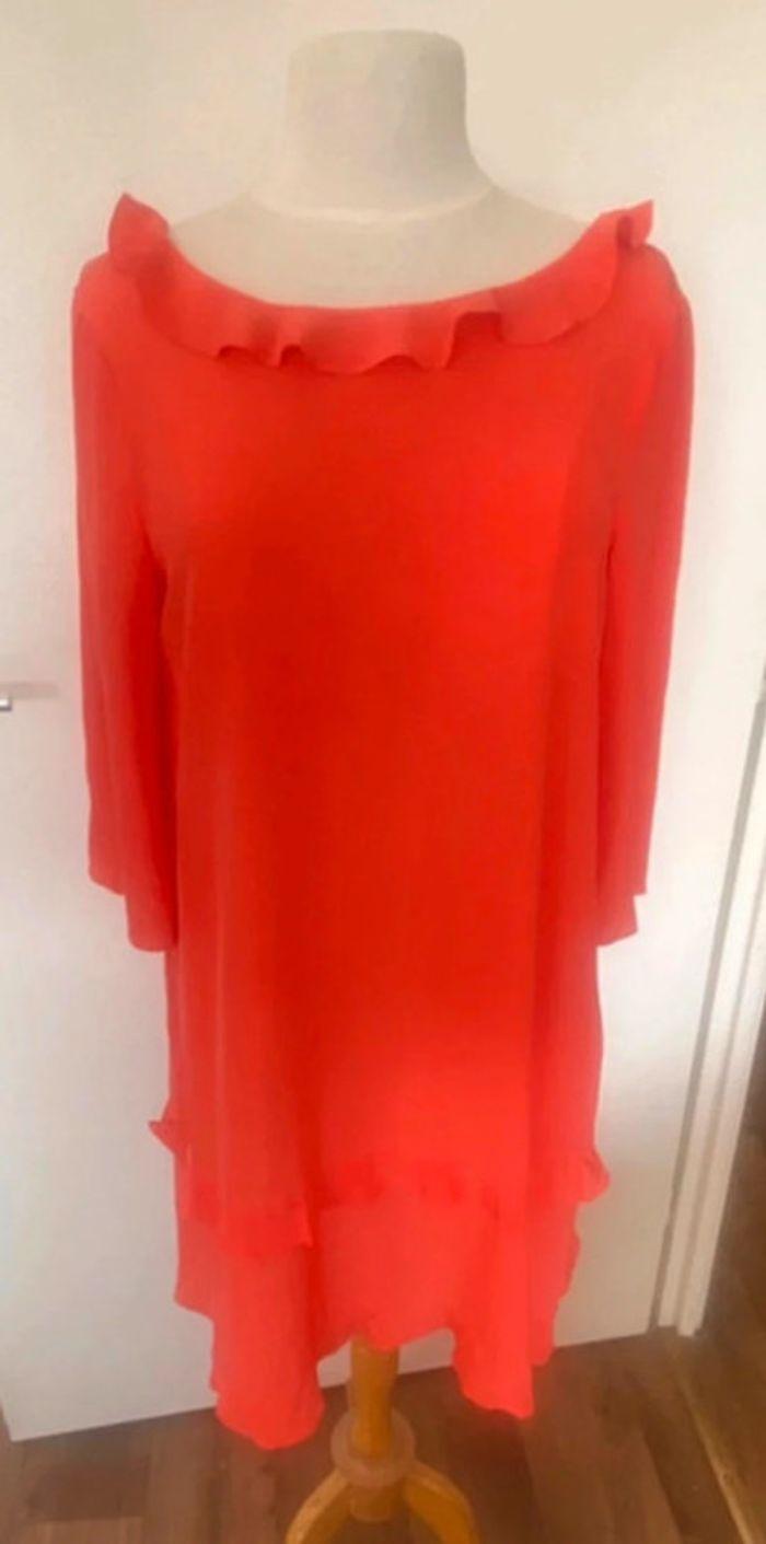 Robe soie corail Claudie Pierlot - photo numéro 1