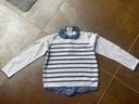 pull 8 ans fille gris et bleu