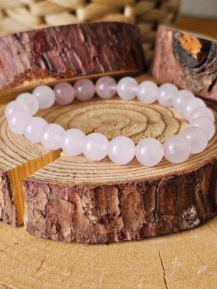 Bracelet quartz rose 8mm Amour 💘  lithothérapie pierre naturelle - photo numéro 2