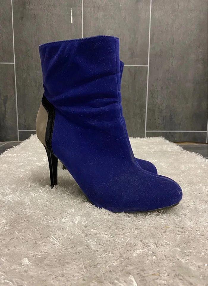 Bottes à talons aiguilles bleu Taille 38 - photo numéro 1