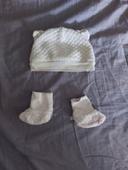 Bonnet + chaussons bébé