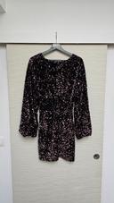 Robe velours sequins rose dos nu easyclothes