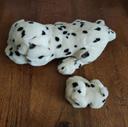 Grande peluche chien dalmatien et son bébé