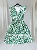 Robe midi vert/blanc T38/40