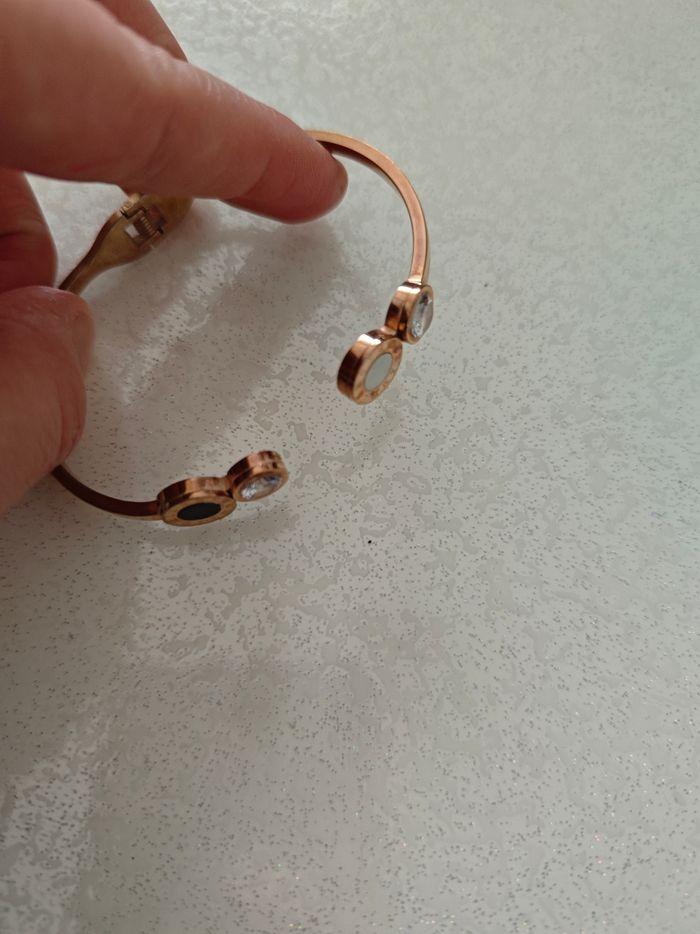 2 bracelets acier inoxydable rose gold - photo numéro 2