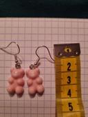 Boucles d'oreilles nounours rose