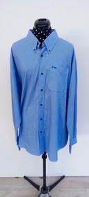 Chemise manches longues bleue à fines rayures Lee Cooper taille XXL