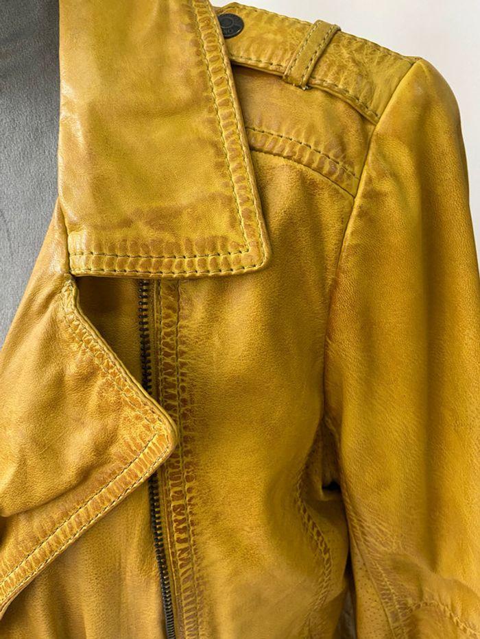 Veste blouson cuir moutarde Oakwood Taille L comme neuf - photo numéro 4