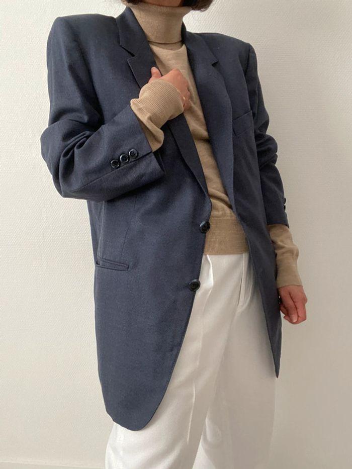 Oversized blazer bleu  100% laine - photo numéro 17